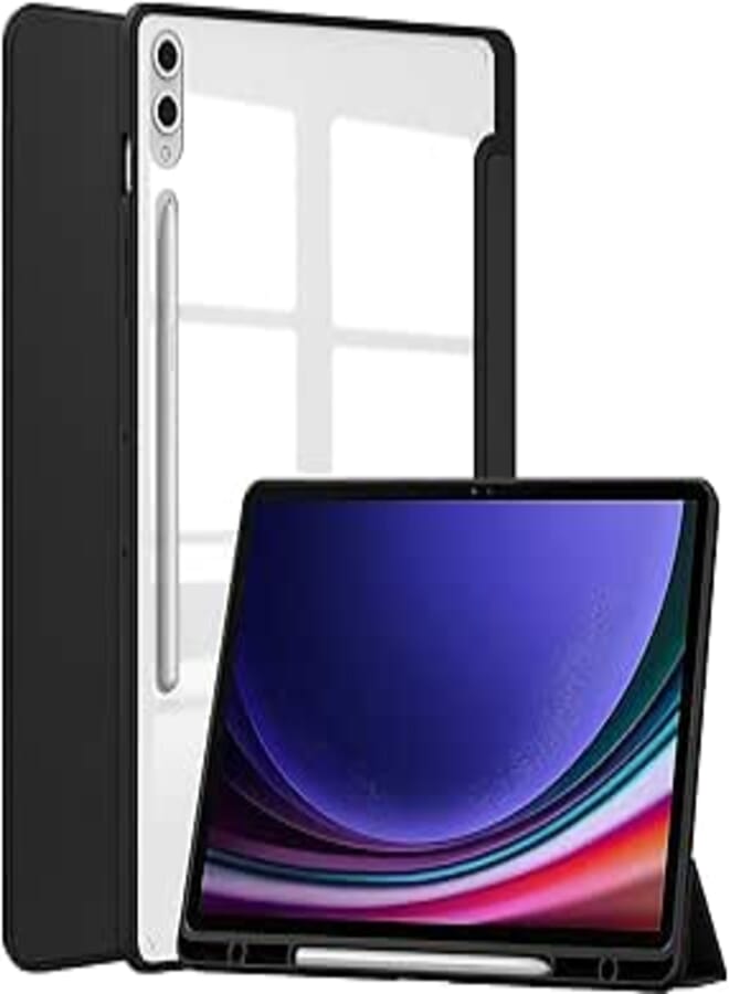 ProElite Cover for Samsung Galaxy Tab S9 FE+/S9 Plus/S10+ 12.4 inch, Flip Case with S Pen Holder, Auto Sleep/Wake, Modern Design, Black